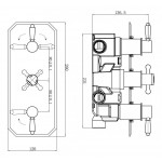 Термостат Cezares Bohemia встраиваемый для ванны и душа с 3-х позиционным переключателем бронза BOHEMIA-S-VDIM2-T-02-Bi