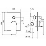 Смеситель Cezares Furore встраиваемый для ванны и душа на 2 источника FURORE-VDIM-01-Cr Смеситель Cezares Furore встраиваемый для ванны и душа на 2 источника FURORE-VDIM-01-Cr
