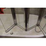 Шторка для ванны Cezares PRATICO-V-5-120/140-P-Cr-L складная рифленое стекло левая