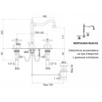 Смеситель Cezares Nostalgia для раковины на 3 отверстия золото NOSTALGIA-BLS2-03/24