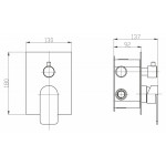 Смеситель Belbagno Nova встраиваемый для душа на 2 источника NOV-SDMC-IN