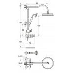 Душевая система Cezares Liberty с термостатом 2 в 1 с ручным и верхним душем LIBERTY-F-CD-T-01