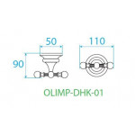 Крючок двойной Cezares Olimp подвесной бронза OLIMP-DHK-02