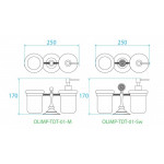 Держатель стакана и дозатора для жидкого мыла Cezares Olimp настольные бронза ручки металл OLIMP-TDT-02-M