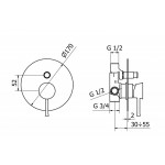 Смеситель Cezares Positano встраиваемый для ванны и душа на 2 источника POSITANO-VDIM-01 Смеситель Cezares Positano встраиваемый для ванны и душа на 2 источника POSITANO-VDIM-01