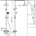 Душевая система Belbagno Slip со смесителем 2 в 1 с верхним и ручным душем SLI-DOC-CRM