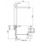 Смеситель Cezares Trend для накладной раковины высокий излив 224 мм TREND-LC11-01-Cr