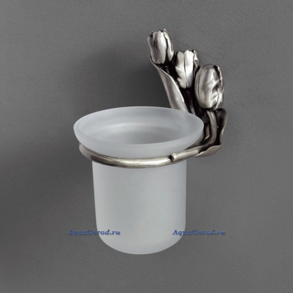 Щетка для унитаза Art&Max Tulip с держателем подвесная серебро AM-B-0821-T