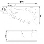 Акриловая ванна Gemy с гидромассажем 171х99 правая G9046 II B R