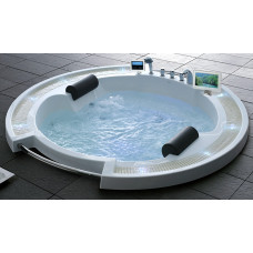 Акриловая ванна Gemy встраиваемая с гидро-аэромассажем и TV 210х210 G9060 O