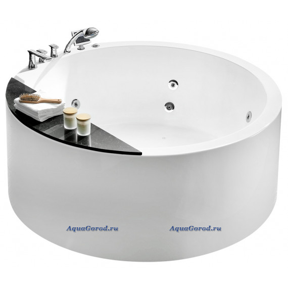 Акриловая ванна Gemy отдельно стоящая с гидро-аэромассажем и радио 150х150 G9230 K