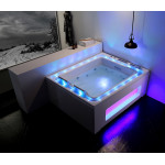 Акриловая ванна Gemy с гидро-аэромассажем, круговой подсветкой и радио 185х150 G9268 K