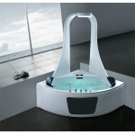 Акриловая ванна Gemy с гидро-аэромассажем, верхним душем и радио 151х151 G9069 K