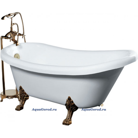 Акриловая ванна Gemy отдельностоящая ретро 175х82 ножки золото G9030 A