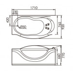 Акриловая ванна Gemy с гидромассажем 171х92 левая G9072 B L