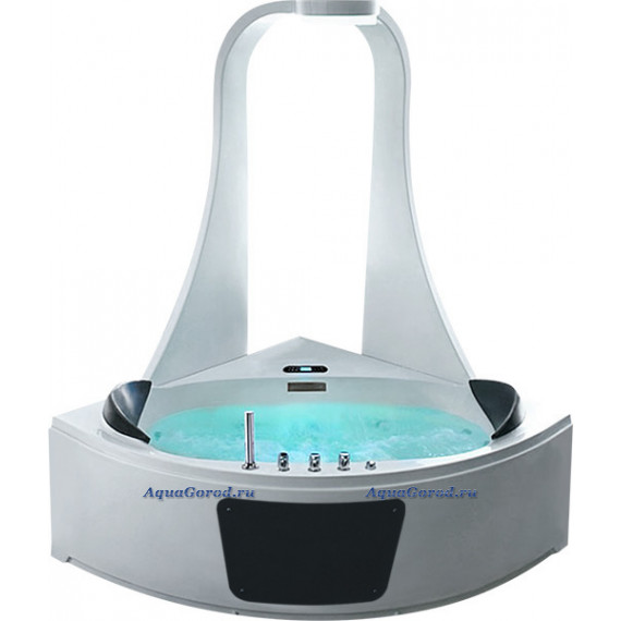 Акриловая ванна Gemy с гидро-аэромассажем, верхним душем и радио 151х151 G9069 K