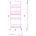 Полотенцесушитель Сунержа Флюид+ водяной 1200x500