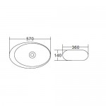 Раковина BelBagno BB1396 накладная овальная 57х36х14