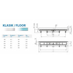 Водоотводящий желоб Alpen Klasic/Floor ALP-850KN2 глянцевый к стене с рамкой