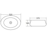 Раковина BelBagno BB1389 накладная овальная 52х37х14