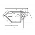 Мойка Iddis Vane G granucryl угловая 960х500 песок V28P965i87