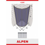 Душевое ограждение Alpen полукгруглое раздвижное 100х100 A360-100