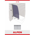 Душевая шторка Alpen на ванну фиксированная 90х150 A170N-90