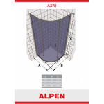 Душевое ограждение Alpen полукгруглое раздвижное 80х80 A370-80