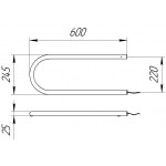 Полотенцесушитель Тера П-образный электрический 600x220