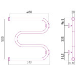 Полотенцесушитель Сунержа М-образный водяной 500x500