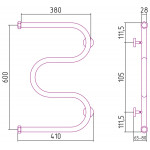 Полотенцесушитель Сунержа М-образный водяной 600x400