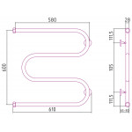 Полотенцесушитель Сунержа М-образный водяной 600x600