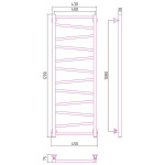 Полотенцесушитель Сунержа Сирокко водяной 1200x400