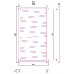 Полотенцесушитель Сунержа Сирокко водяной 1200x600