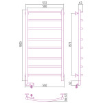Полотенцесушитель Сунержа Галант 2.0 электрический 1000x500 правый