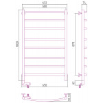 Полотенцесушитель Сунержа Галант 2.0 электрический 1000x600 правый