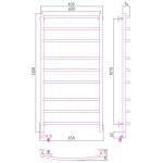 Полотенцесушитель Сунержа Галант 2.0 электрический 1200x600 левый