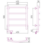Полотенцесушитель Сунержа Галант 2.0 электрический 500x400 левый