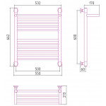 Полотенцесушитель Сунержа Богема с полкой+ водяной 600x500