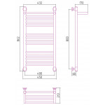 Полотенцесушитель Сунержа Богема с полкой+ водяной 800x400