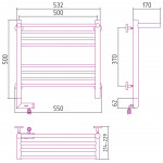 Полотенцесушитель Сунержа Богема с полкой 2.0 электрический 500x500 правый