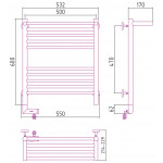 Полотенцесушитель Сунержа Богема с полкой 2.0 электрический 600x500 левый