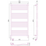 Полотенцесушитель Сунержа Флюид 2.0 электрический 1200x600 левый