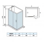 Душевая кабина WeltWasser WW500 Laine 1211 без крыши прозрачное стекло 120х90х217