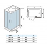 Душевая кабина WeltWasser WW500 Laine 1204 с крышей прозрачное стекло 120х90х217