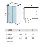 Душевая кабина WeltWasser WW1000 Maine R 120x90 с крышей прозрачное стекло 120х90х200 правая