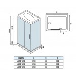 Душевая кабина WeltWasser WW500 Laine 1214 с крышей прозрачное стекло 120х90х217