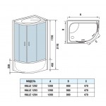 Душевая кабина WeltWasser WW500 Halle 1202 R с крышей прозрачное стекло 120х90х217 левая 10000003251