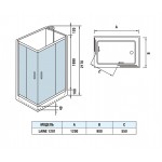 Душевая кабина WeltWasser WW500 Laine 1201 без крыши прозрачное стекло 120х90х217