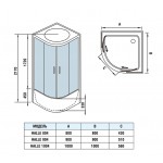 Душевая кабина WeltWasser WW500 Halle 804 с крышей прозрачное стекло 80х80х217